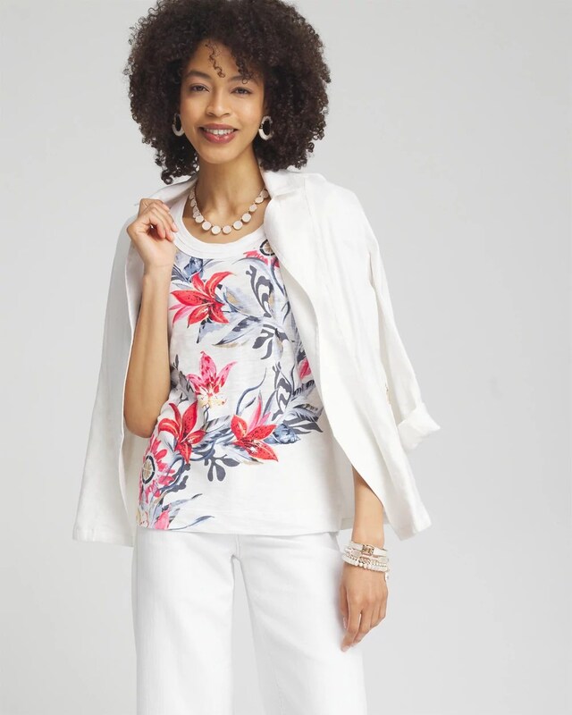 Floral Scoop Neck Tee - image 2